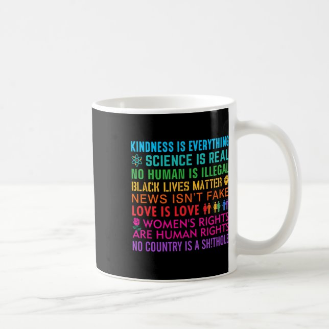 Mug Kindness Black Vit Femen Droits Aimer Science An (Droite)