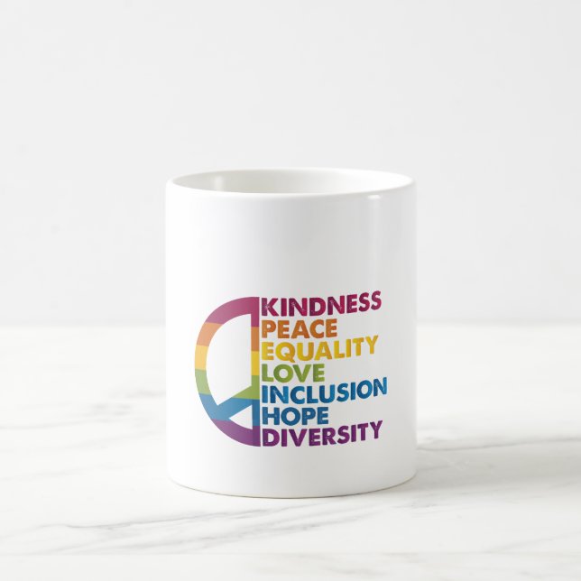 Mug Kindness Peace Equality Love Inclusion Hope Divers (Centre)