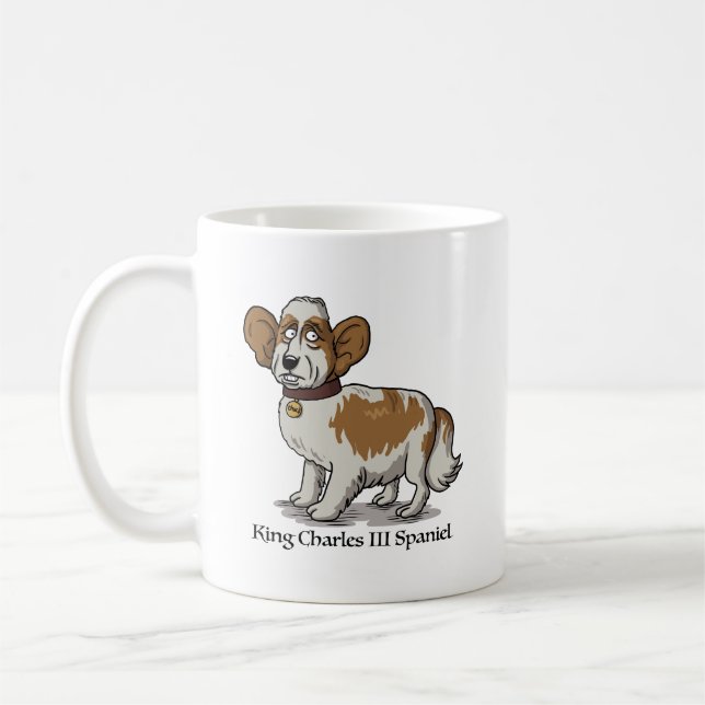 Mug King Charles III Spaniel - Cartoon (Gauche)