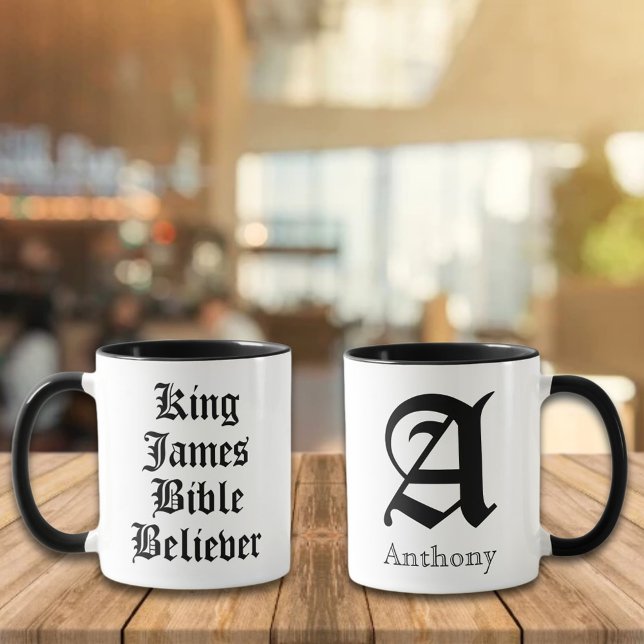 Mug King James Bible Believe Christian Custom Name (Créateur téléchargé)
