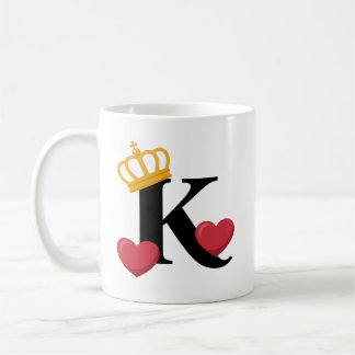 Mug King of Hearts Crowned K Emblem