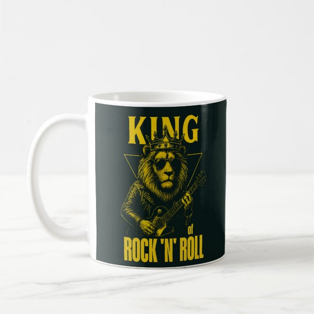 Mug King of Rock N Roll Lion Guitar Player (Gauche)