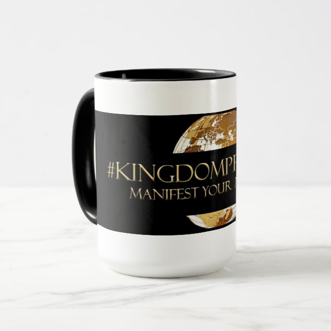 MUG #KINGDOMPRENEUR - MANIFESTEZ VOS MILLIONS TM (Devant gauche)