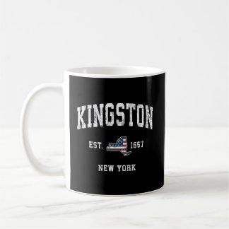 Mug Kingston New York Ny Vintage American Flag Sports