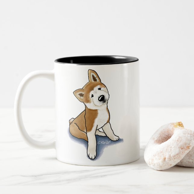 Mug KiniArt chiot Akita (Avec donut)
