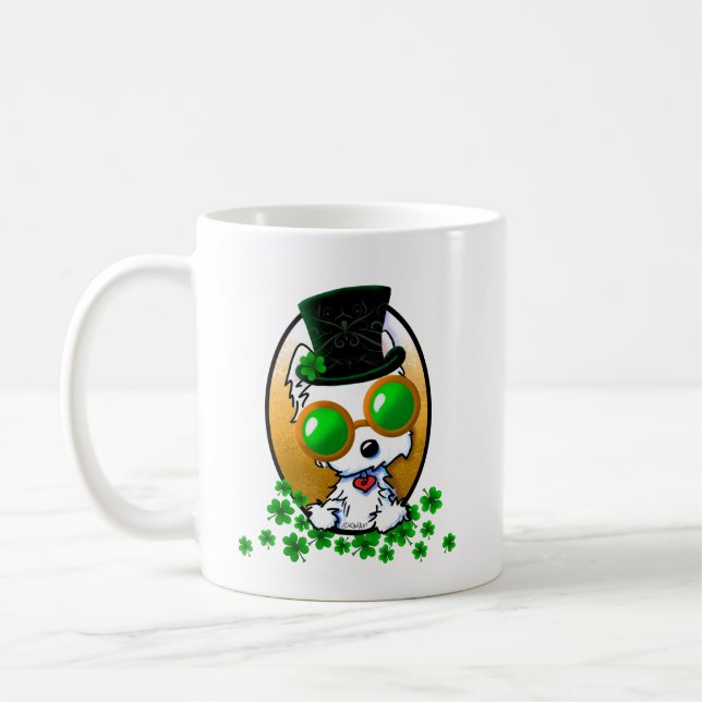 Mug KiniArt Westie Terrier St. Paddy's (Gauche)