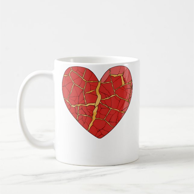 Mug Kintsugi Art Kintsukuroi Heart Japan Wabi Sabi (Gauche)