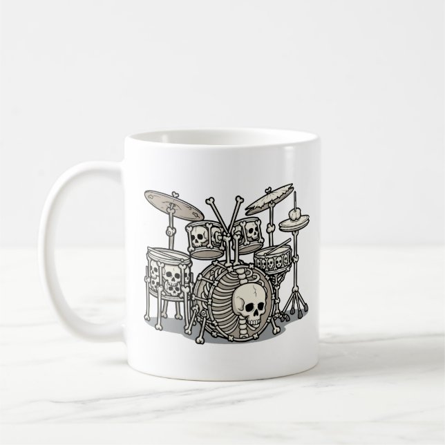 Mug Kit de batterie squelette Heavy Metal (Gauche)