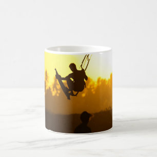 Mug Kite surf au coucher du soleil Silhouette