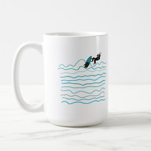 Mug Kiteboard/kitesurf - couple de kitesurf à vagues (Gauche)