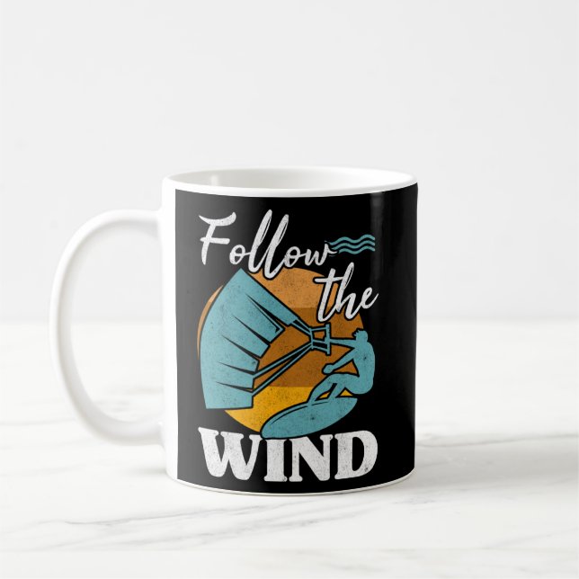 Mug Kiteboarder Suivre Le Vent Kitesurfer Kite Surf K (Gauche)