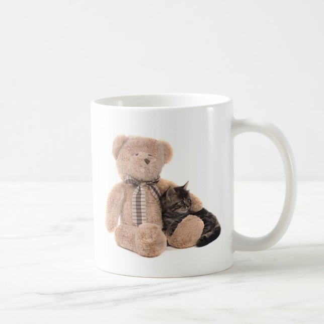 Mug kitten in the arms of a teddy bear (Droite)