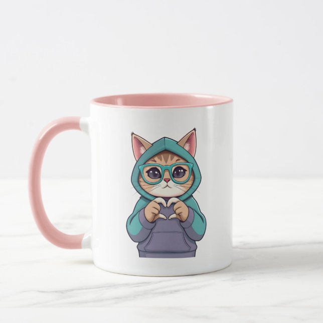 Mug Kitten lui envoyant son amour (Gauche)