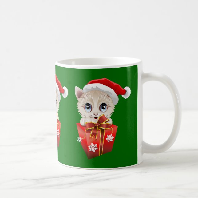 Mug Kitten Noël Père Noël avec cadeau (Droite)