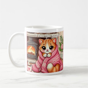 Mug Kitty Chaleureux Dans Une Couverture Café-Mug Pers