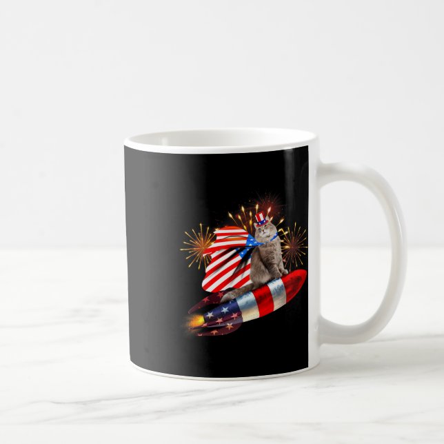 Mug Kitty Chat 4 juillet Roquette Avec Fireworks Usa P (Droite)