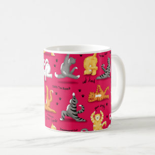 Mug Kitty Chat Yoga Pots Rouge Jaune