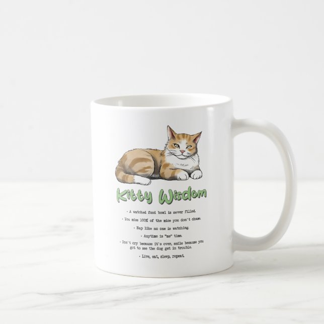 Mug Kitty Wisdom - Règles de chats amusantes avec un c (Droite)