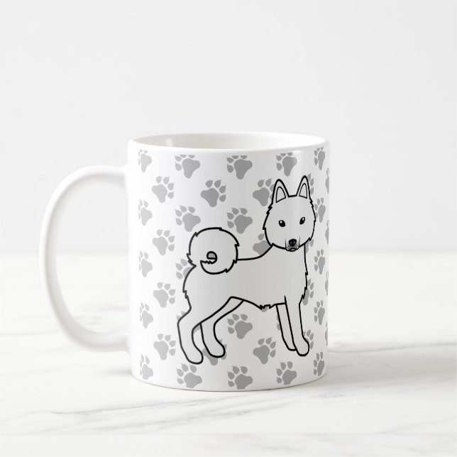 Mug Klee Kai Alaskan Blanc Chien de Dessin Animé Migno (Gauche)