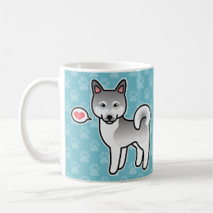 Mug Klee Kai Alaskan Gris Clair Chien Avec Un Cœur