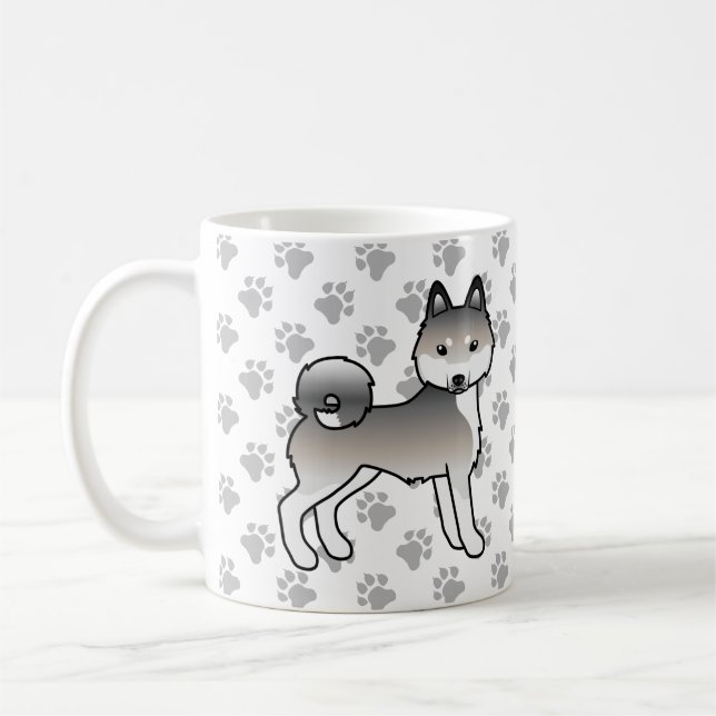 Mug Klee Kai d'Alaska gris et blanc Chien mignon & pat (Gauche)