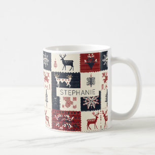 Mug Knit nordique de Noël   Reindeer & Snowflakes