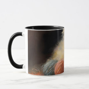 Mug Knit Se Produit Orange Kitten Jouant Avec Du Fil