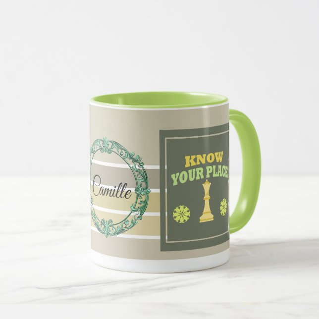 Mug Know Your Place – Personalized Floral Affirmation  (Devant droit)