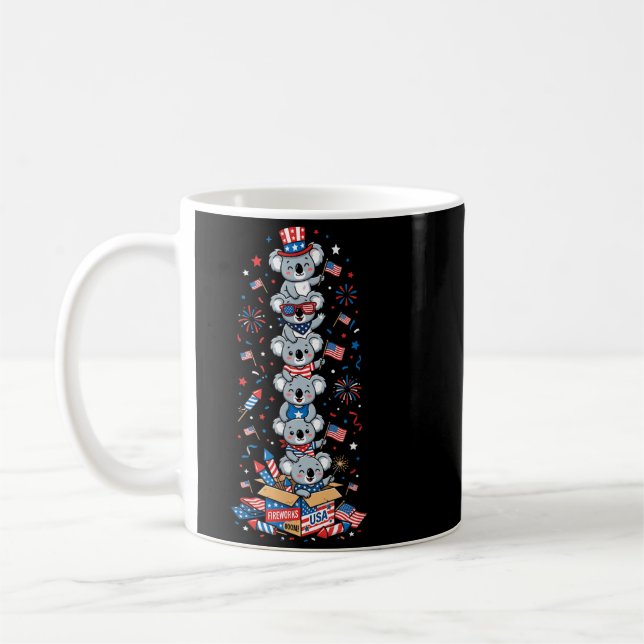 Mug Koala drôle drapeau américain États-Unis Jour de l (Gauche)