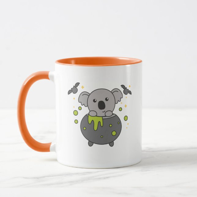 Mug Koala Happy Halloween Cauldron Bat (Gauche)