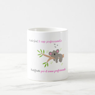 Mug Koala nommé Nap Expert-Bilingue Mignonne Sleepy Ko