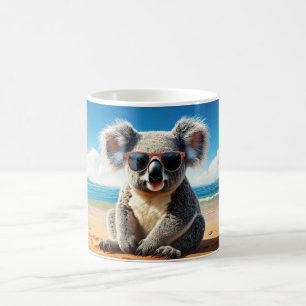 Mug Koala sur une plage de sable