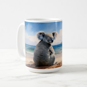 Mug Koala sur une plage de sable