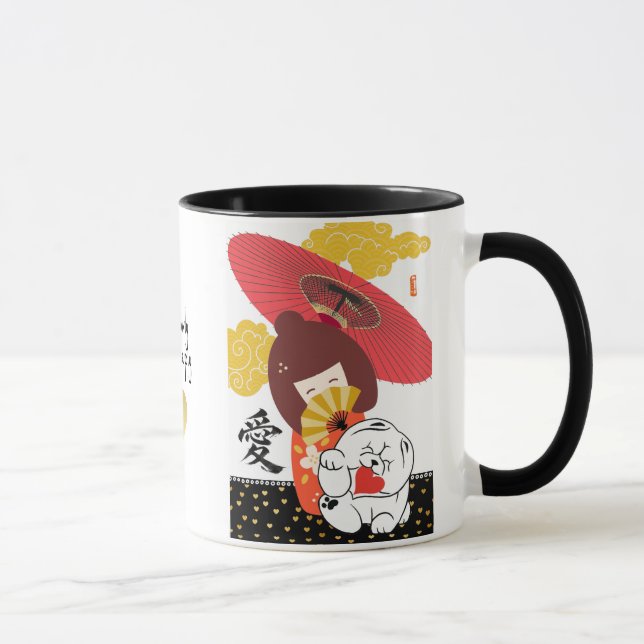 Mug KOKESHI AMOUR Chow chien coeur  (Droite)