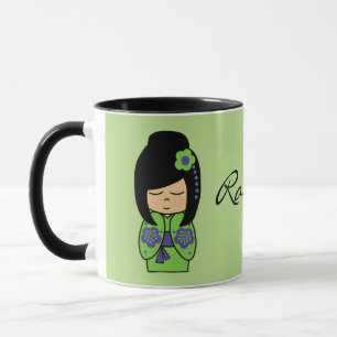 Mug Kokeshi Poupée Musique noire