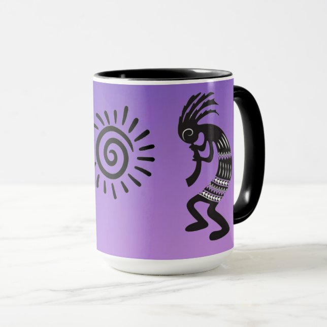 Mug Kokopelli Avec Symbole Sun Amérindien (Devant droit)