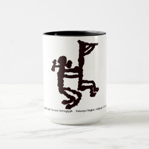 Mug Kokopelli et pétroglyphe féminin