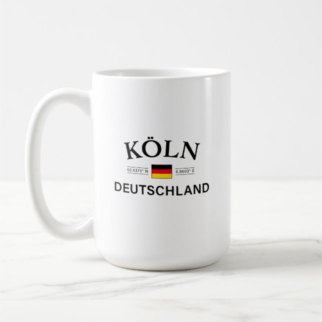 Mug Koln (Cologne) Deutschland coordonne allemand (Gauche)