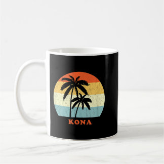 Mug Kona, Hawaii Vintage Palm Tree Sunset Throwback