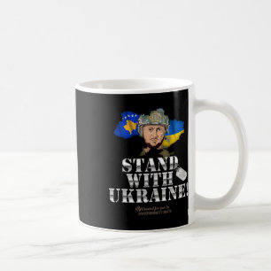 Mug Kosovo Soutenez l'Ukraine Volodymyr Zelenskyy Drap