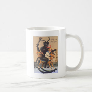 Mug Krampus chevauchant un dada avec un garçon