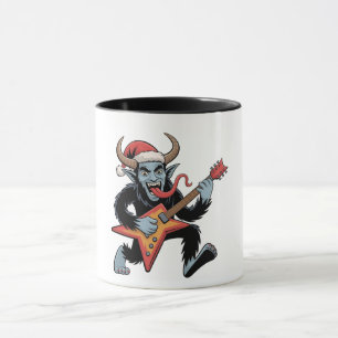 Mug Krampus Guitare Électrique Rock Noël Épouvantable