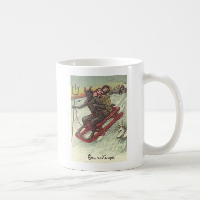 Mug Krampus Kidnapping Enfants Sur Le Drapeau (Droite)