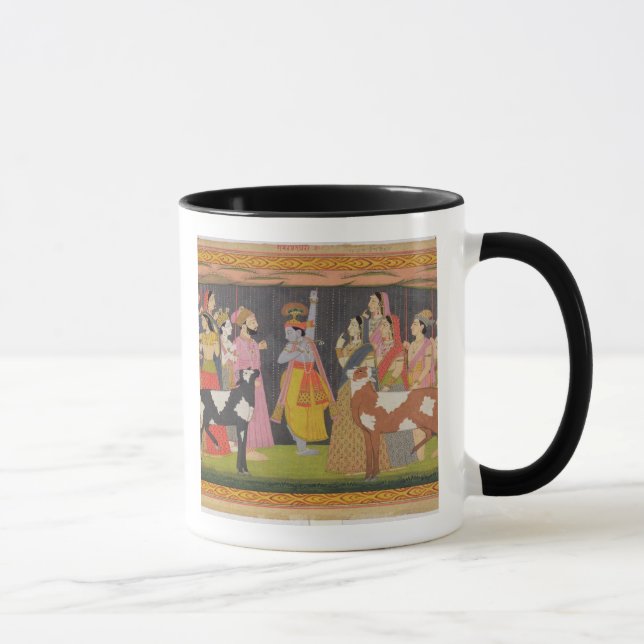 Mug Krishna soulevant et le bâti Govardhana, du (Droite)