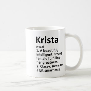 Mug Krista Définition Nom Personnalisé Drôle Noël