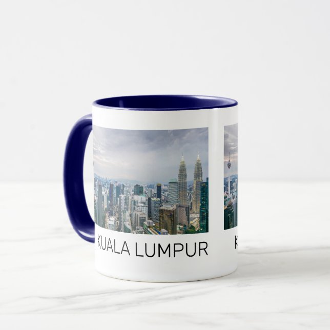 Mug Kuala Lumpur Malaisie Skyline Souvenir Vintage (Devant gauche)