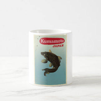 Mug Kumamoto Japon affiche de voyage de style vintage