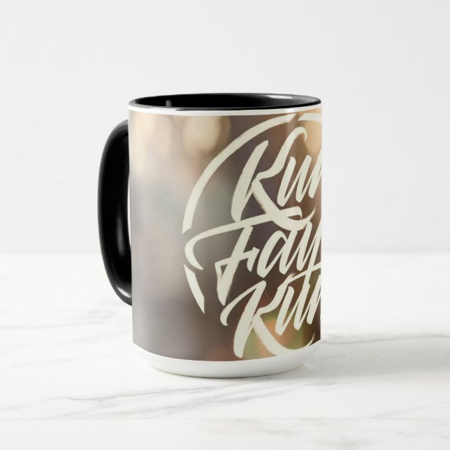 Mug Kun Faya Kun | Céramique de calligraphie arabe mod (Devant gauche)