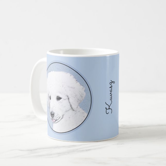 Mug Kuvasz Peinture - Cute Original Chien Art (Devant gauche)