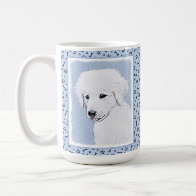 Mug Kuvasz Peinture - Cute Original Chien Art (Gauche)